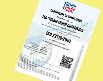 Marie Fresh Cosmetics получила европейский сертификат GMP